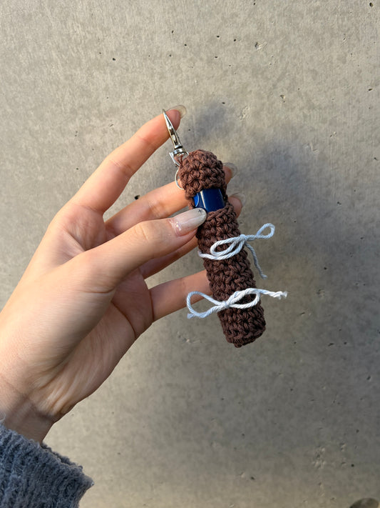 Lip Balm Case -Dark Brown / Cotton-