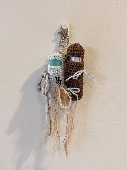 Lip Balm Case -Dark Brown / Cotton-